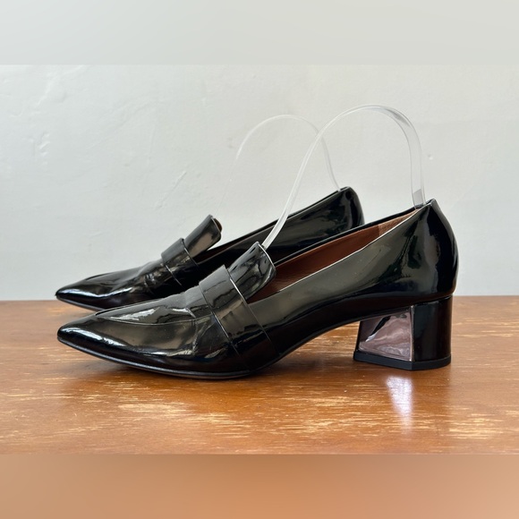 Franco Sarto Giovanni Black Faux Patent Loafers Women's Size 7 M - Picture 2 of 9